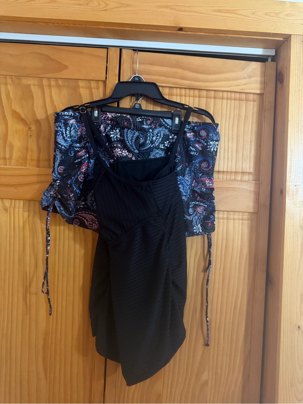 2pc bathing suit with paisley boy short bottoms